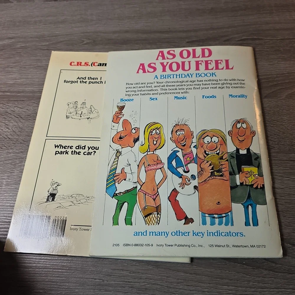 Vintage Birthday Dirty Humor Books CRS & As Old As You Feel 80s 90s